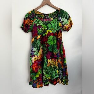 Jams World tropical Hawaii floral 90s cruise vintage vacation travel resort S